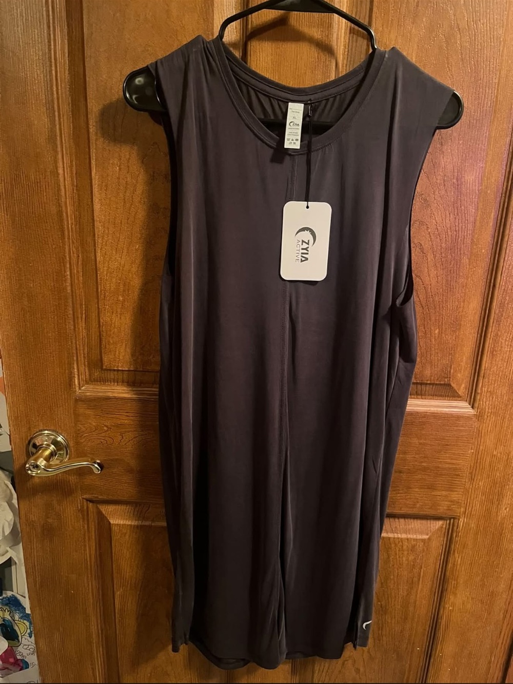 ZYIA Women's Sleeveless Black Performance Tank Dress